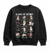 Humorous Veterinary Clinic Holiday Pullover, 12 Days of Vetmas Sweatshirt, Vet Tech Christmas Crewneck, Animal Doctor Xmas Present Sweater