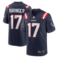 New England Patriots Bryce Baringer Navy Team Game Jersey