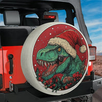 Santa Hat Dinosaur Wheel Cover, Dino Claus T-Rex Christmas Spare Tire Cover, Humorous Holiday Tire Protector, Xmas Present for Jeep SUV Truck