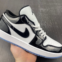 Low Top Sneakers, White Black Colorway, Lace Up Design, Casual Gift for Sneaker Fans