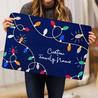 Custom Family Name Noel Doormat, Personalized Christmas Doormat, Holiday Welcome Mat, Winter Entryway Decor, Xmas Housewarming Present