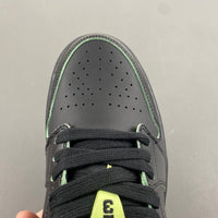 Low Top Sneakers, Black Green Colorway, Lace Up Design, Casual Gift for Sneaker Fans