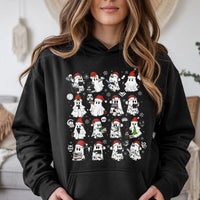 Dark Romance Reader Hoodie, Christmas Ghost Reading Hoodie, Adorable Spooky Bookish Hoodie, Holiday Book Lover Sweatshirt, Bookworm Present