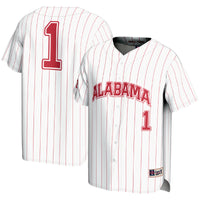 #1 Alabama Crimson Tide Lightweight Baseball Fashion Jersey - White