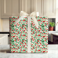 Red and Green Gift Wrap, Polka Dot Christmas Wrapping Paper, Watercolor Holiday Wrapping Paper, Festive Gift Wrap Roll, Xmas Present Paper