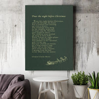 Festive Holiday Canvas Wall Art, Twas the Night Before Christmas Poem Canvas, Classic Xmas Story Canvas, Vintage Christmas Wall Decor Present