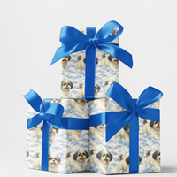 Adorable Dog Holiday Gift Wrap, Shih Tzu Christmas Wrapping Paper, Snowy Puppy Xmas Wrapping Paper, Festive Dog Lover Present Wrapping Paper