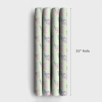 Pastel Christmas Sleigh Gift Wrap, Watercolor Sleigh Wrapping Paper, Holiday Presents Wrapping Paper, Winter Present Packaging Paper Roll