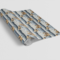 Adorable Dog Christmas Gift Wrap, Hockey Golden Retriever Wrapping Paper, Winter Sports Pet Gift Wrap Roll, Festive Hockey Dog Wrapping Paper