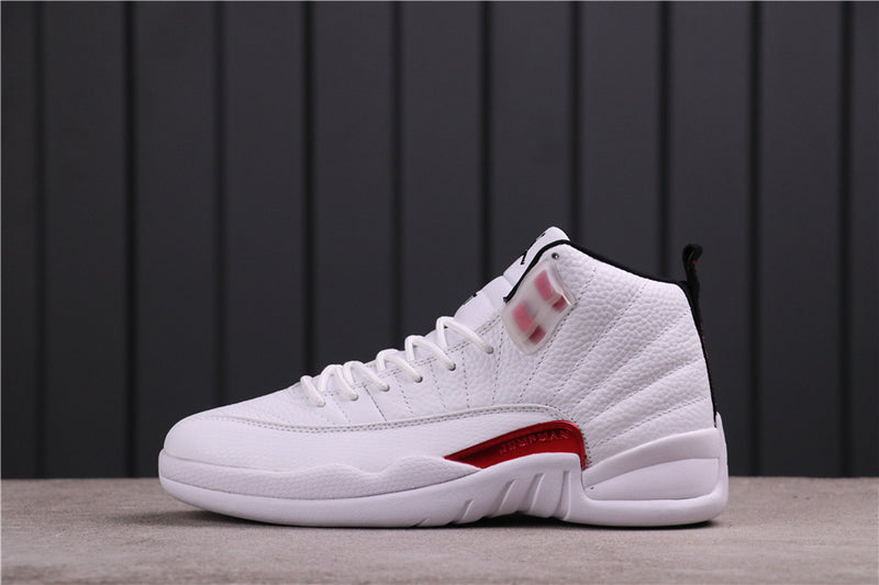 High Top Sneakers, White Red Colorway, Lace Up Design, Casual Gift for Sneaker Fans