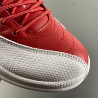 Low Top Sneakers, White Red Colorway, Leather Footwear, Lace Up Design, Casual Gift for Sneaker Fans