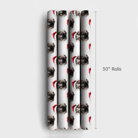 Adorable Animal Holiday Gift Wrap, Santa Hat Hedgehog Wrapping Paper, Watercolor Christmas Wrapping Paper, Festive Winter Wrapping Paper