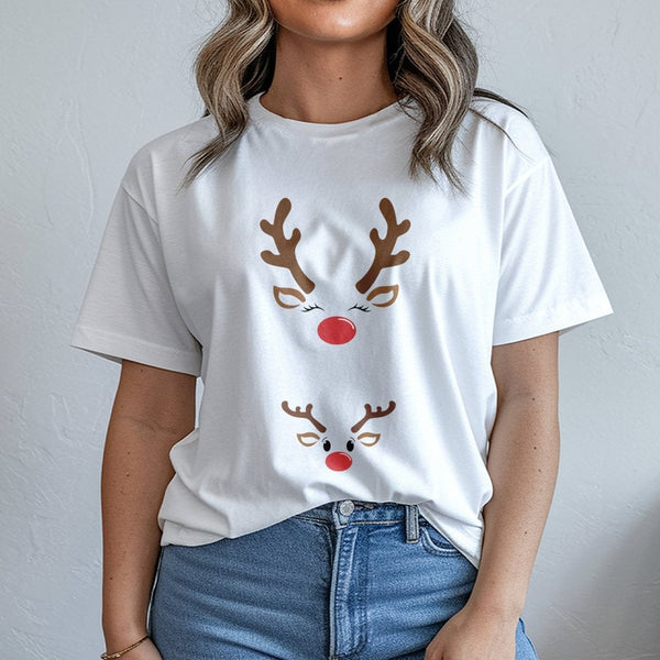 Christmas Baby Reveal T-Shirt, Reindeer Pregnancy Announcement T-Shirt, Adorable Mom and Baby Deer Shirt, Holiday Expecting M