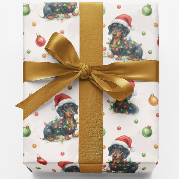 Sausage Dog Wrapping Paper, Dachshund Christmas Wrapping Paper, Festive Weiner Dog Gift Wrap, Dog Lover Wrapping Paper, Adora