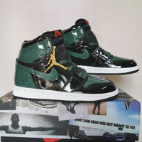 Sneakers, Black Green Colorway, Lace Up Design, Casual Gift for Sneaker Fans