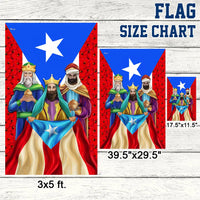 Double Sided Epiphany Yard Flag, Three Kings Puerto Rico Flag Garden Flag, Puerto Rican Christmas Flag, Holiday Yard Decor