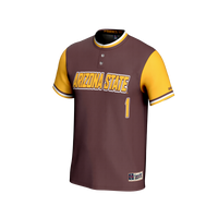 #1 Arizona State Sun Devils Lightweight Collegiate Softball Fashion Jersey - Maroon