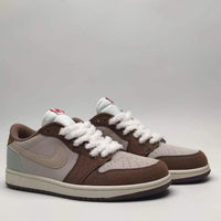 Low Top Sneakers, Brown White Colorway, Lace Up Design, Casual Gift for Sneaker Fans