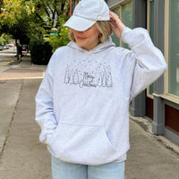 Minimalist Pine Tree Snowy Winter Hoodie, Merry Christmas Hoodie, Aesthetic Christmas Forest Sweatshirt, Comfy Holiday Pullover Present