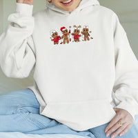 Adorable Medical Holiday Hooded Sweatshirt, Christmas Nurse Gingerbread Hoodie, Festive Nurse Hoodie, Healthcare Worker Pullover Hoodie Present