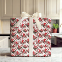 Coastal Ocean Holiday Gift Wrap, Christmas Octopus Wrapping Paper, 90 GSM Fine Art Paper, Whimsical Nautical Present Wrapping Roll