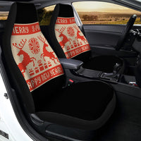 Nordic Knit Car Seat Covers, Christmas Deer Car Seat Covers, Polar Fleece Auto Seat Protectors, Holiday Vehicle Decor Xmas Present