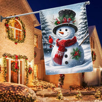 Double Sided Christmas Yard Flag, Snowman Welcome Winter Garden Flag, Holiday Snowman Lawn Flag, Winter Outdoor Decor Present