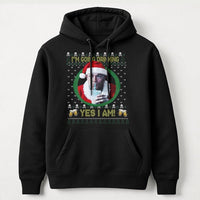 Humorous Holiday Meme Hoodie, I'm Going Drinking Yes I Am Christmas Hoodie, Retro Xmas Party Hooded Sweatshirt, Drinking Humor Pullover Hoodie