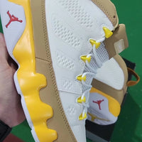 High Top Sneakers, White Beige Yellow Colorway, Lace Up Design, Casual Gift for Sneaker Fans