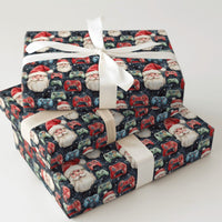 Gamer Santa Gift Wrap, Video Game Controller Wrapping Paper, Kids Christmas Wrapping Paper, Retro Gaming Holiday Paper Roll