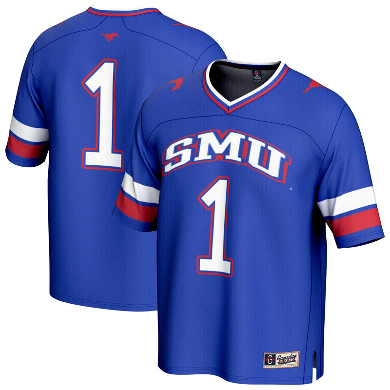 #1 SMU Mustangs Collegiate Football Fashion Jersey - Royal