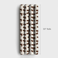 Curly Brown Doodle Gift Wrap, Cockapoo Dog Wrapping Paper, Adorable Pet Birthday Wrapping Paper, Dog Lover Christmas Gift Wrap, Doodle Dog Paper