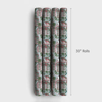 Pink Southern House Gift Wrap, Coastal Christmas Wrapping Paper, Palm Tree Holiday Wrapping Paper, Beach Xmas Gift Wrap, Winter Present Wrap