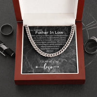 Mens 5mm Chain Jewelry, Father in Law Cuban Link Chain Necklace, Sentimental Birthday Christmas Present from Daughter in Law