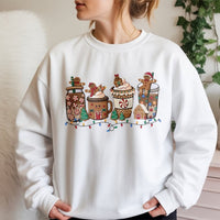 Adorable Christmas Coffee Holiday Crewneck, Gingerbread Hot Cocoa Sweatshirt, Gingerbread Bakery Sweater, Comfy Xmas Coffee Pullover