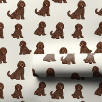 Curly Brown Doodle Gift Wrap, Cockapoo Dog Wrapping Paper, Adorable Pet Birthday Wrapping Paper, Dog Lover Christmas Gift Wrap, Doodle Dog Paper