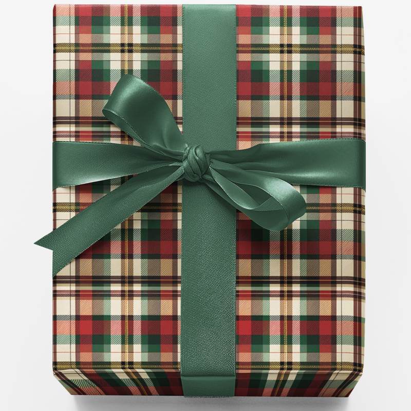 Red Green Tartan Gift Wrap, Everpine Plaid Wrapping Paper, Christmas Plaid Gift Wrapping Paper, Holiday Present Wrap, Winter Gift Wrap Paper