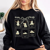 Medical Christmas Holiday Crewneck, Humorous Snowman Pain Scale Sweatshirt, Hospital Doctor Nurse Xmas Pullover, Adorable Healthcare Worker Sweater