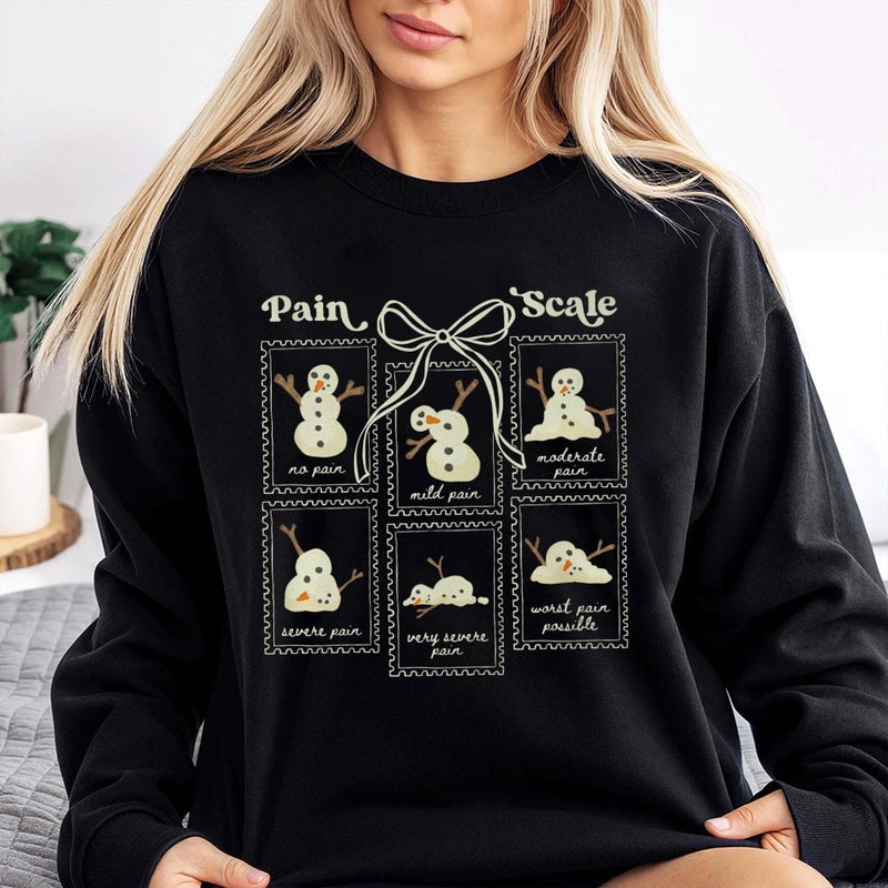 Medical Christmas Holiday Crewneck, Humorous Snowman Pain Scale Sweatshirt, Hospital Doctor Nurse Xmas Pullover, Adorable Healthcare Worker Sweater