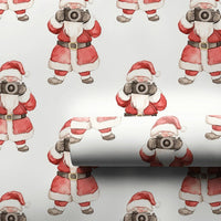Vintage Camera Christmas Gift Wrap, Photographer Santa Wrapping Paper, Watercolor Photographer Wrapping Paper, Camera Holiday Gift Wrap