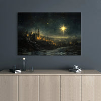 Nativity Scene Christmas Canvas, Star of Bethlehem Canvas Art, Holy Night Religious Canvas Print, Holiday Wall Decor, Christian Xmas Present
