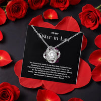 Bonus Sister Jewelry Present, Sister in Law Love Knot Necklace, Sister in Law Necklace, Birthday Christmas Keepsake, CZ Knot Necklace