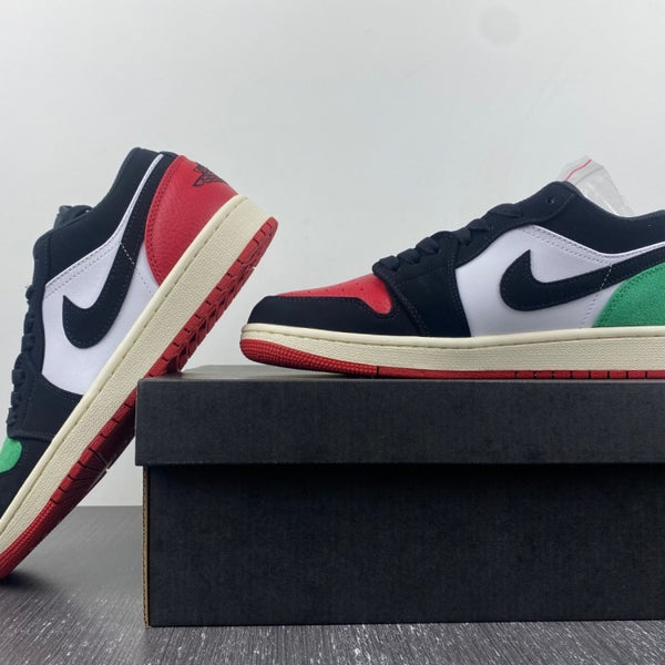 Low Top Sneakers, Red Green Colorway, Mismatched Colorway, Lace Up Design, Casual Gift for Sneaker Fans