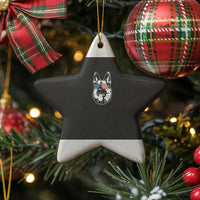 USA Flag Sunglasses Dog Ornament, German Shepherd Patriotic Star Ceramic Ornament, German Shepherd Christmas Tree Decor, Dog Lover Present