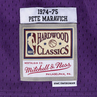 New Orleans Jazz Pete Maravich 1974 Swingman Road Authentic Jersey - Purple