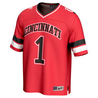 #1 Cincinnati Bearcats Lightweight Collegiate Football Fashion Jersey - Red