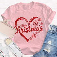 Festive Holiday Snowflake Christmas Shirt, Christmas Snowflakes and Hearts T-Shirt, Adorable Winter Graphic Tee, Holiday Present Christmas T-Shirt