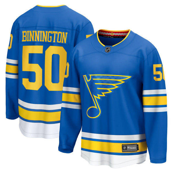 St. Louis Blues Jordan Binnington Blue Home Breakaway Player Jersey
