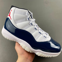 Low Top Sneakers, Blue White Red Colorway, Lace Up Design, Casual Gift for Sneaker Fans