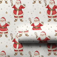 Watercolor Whisk Holiday Gift Wrap Roll, Baking Santa Christmas Wrapping Paper, Cookie Baker Present Paper, Kitchen Chef Gift Wrap